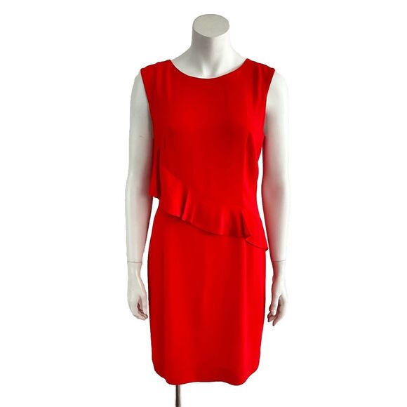 Sandro Dresses & Skirts - Sandro Sleeveless Ruffle Trim Designer Mini Orange Dress 2